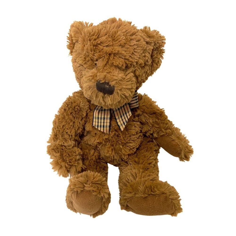 Vintage Dixon Teddy Bear Plush Stuffed Animal‎ With Plaid Bow 17"